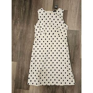 Ann Taylor 8 Petite Polka Dot Flare Dress